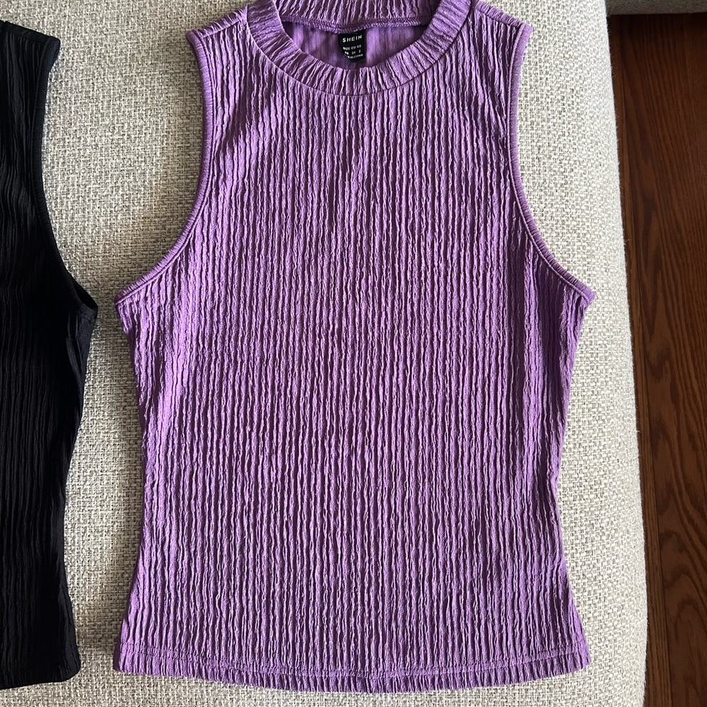 Ribbed purple tank XS new